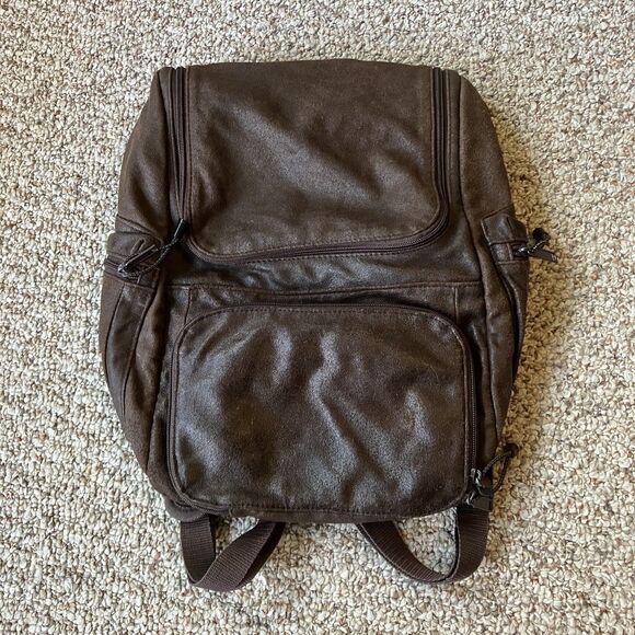 M Julian Wilsons Leather Backpack Brown Pockets Compartments Travel School - Picture 1 of 16